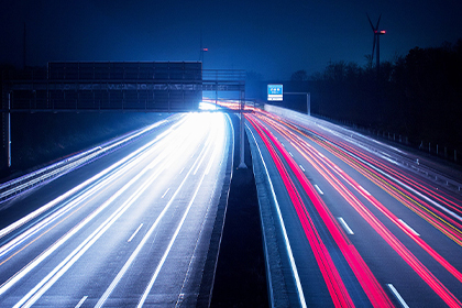 Road marking at night